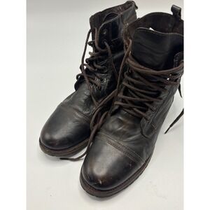 Call it Spring Dark Brown Leather Lace Up Buckle Ankle Boots Men's Size 8